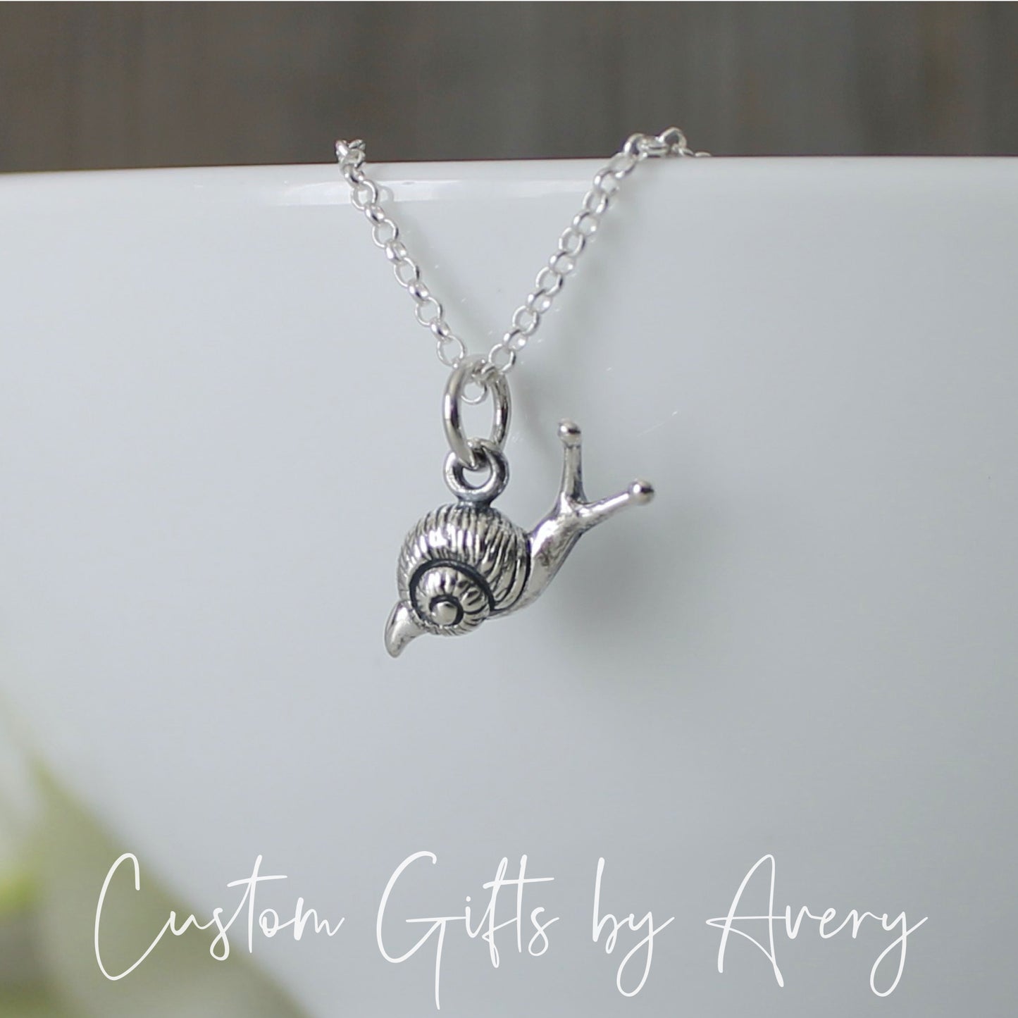 Tiny Sterling Silver Snail Necklace