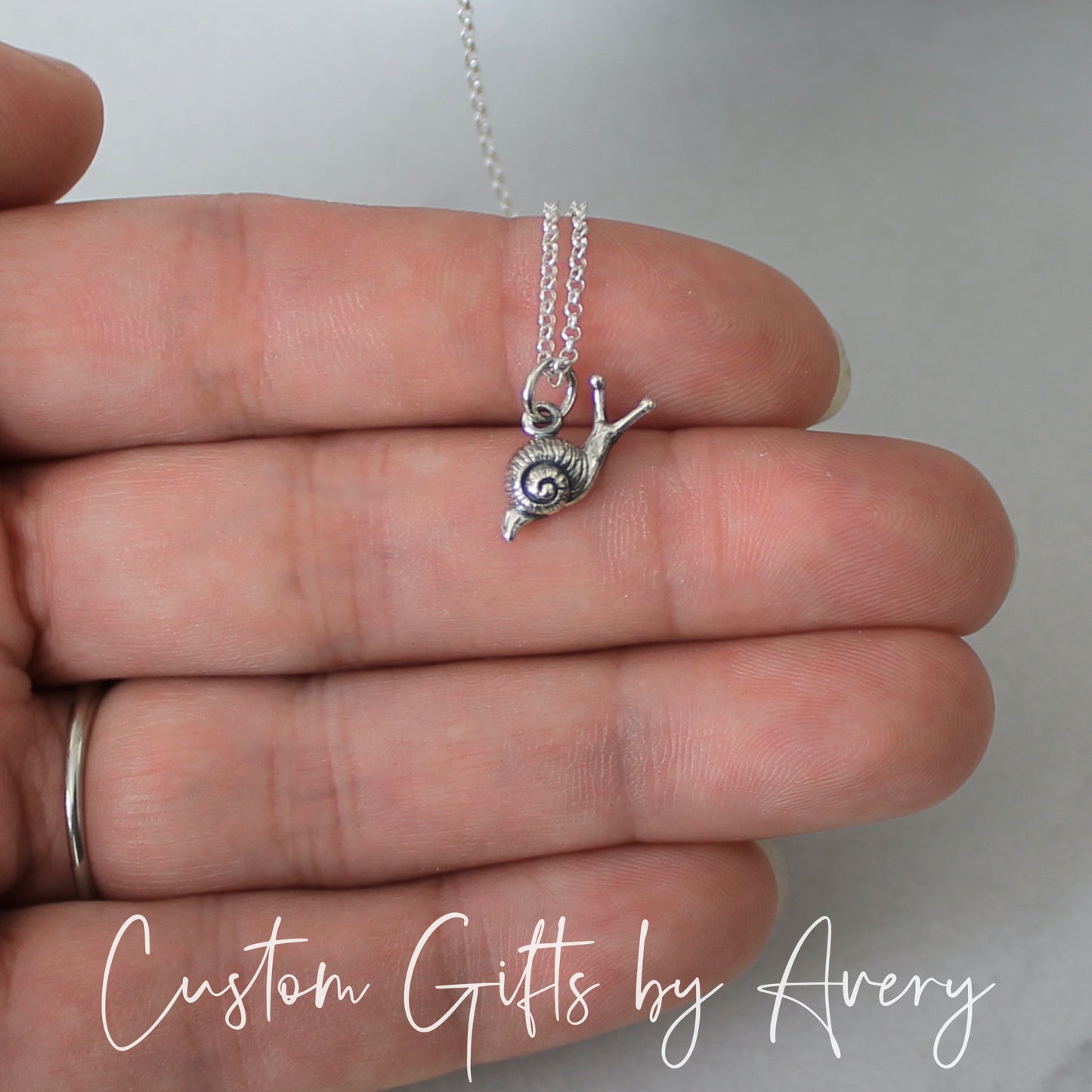 Tiny Sterling Silver Snail Necklace