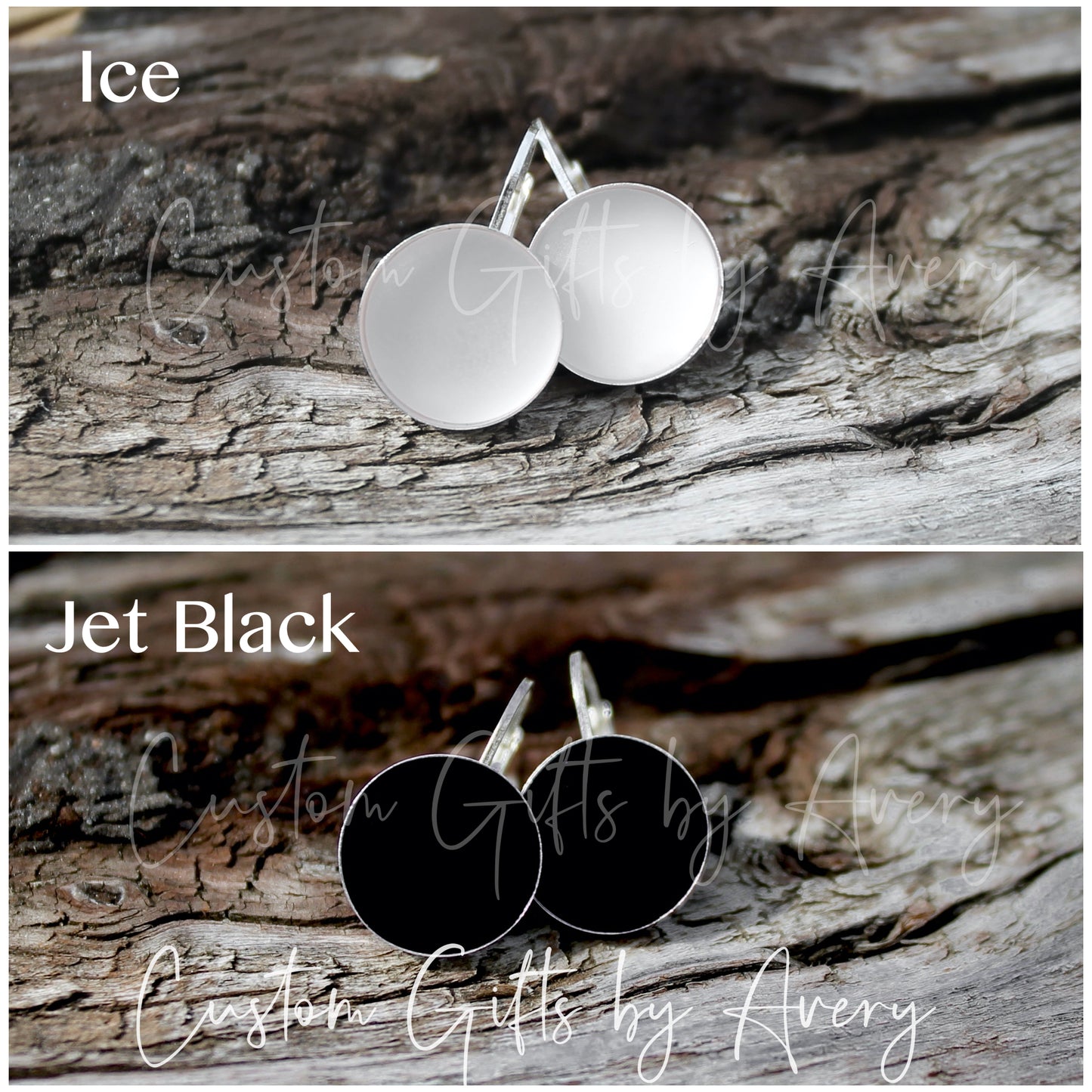 Round Sea Glass Earrings in Sterling Silver or Stainless Steel