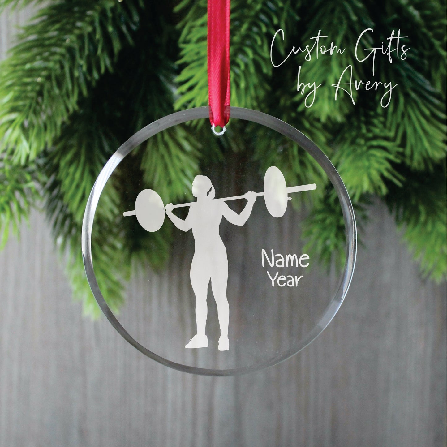 Personalized Glass Christmas Ornament ~ Cross Fit