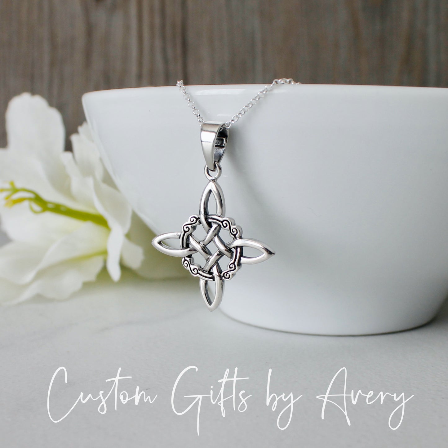 Sterling Silver Witches Knot Necklace