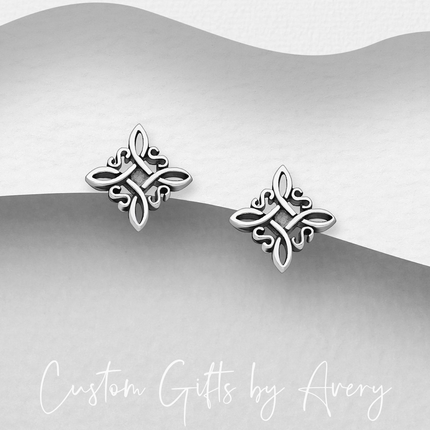 Sterling Silver Witches Knot Studs