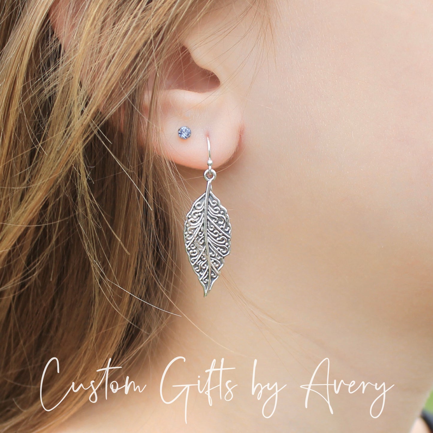 Sterling Silver Leaf Earrings