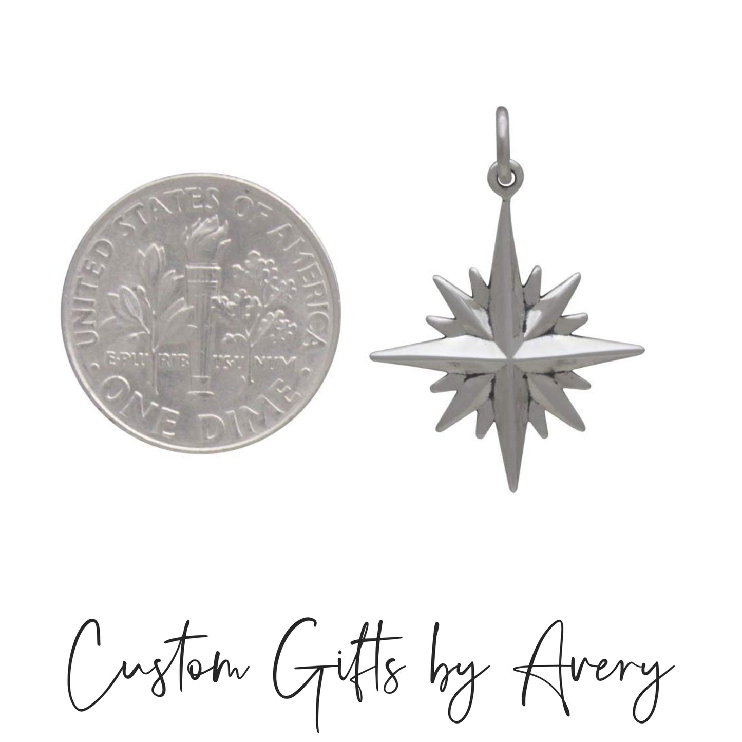 Sterling Silver 16 Point North Star Necklace