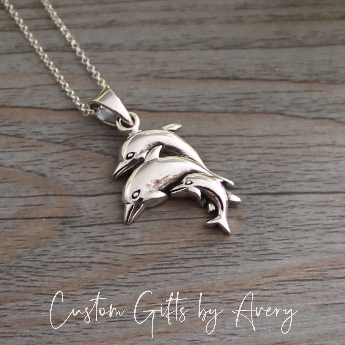 Sterling Silver Dolphin Pod Necklace