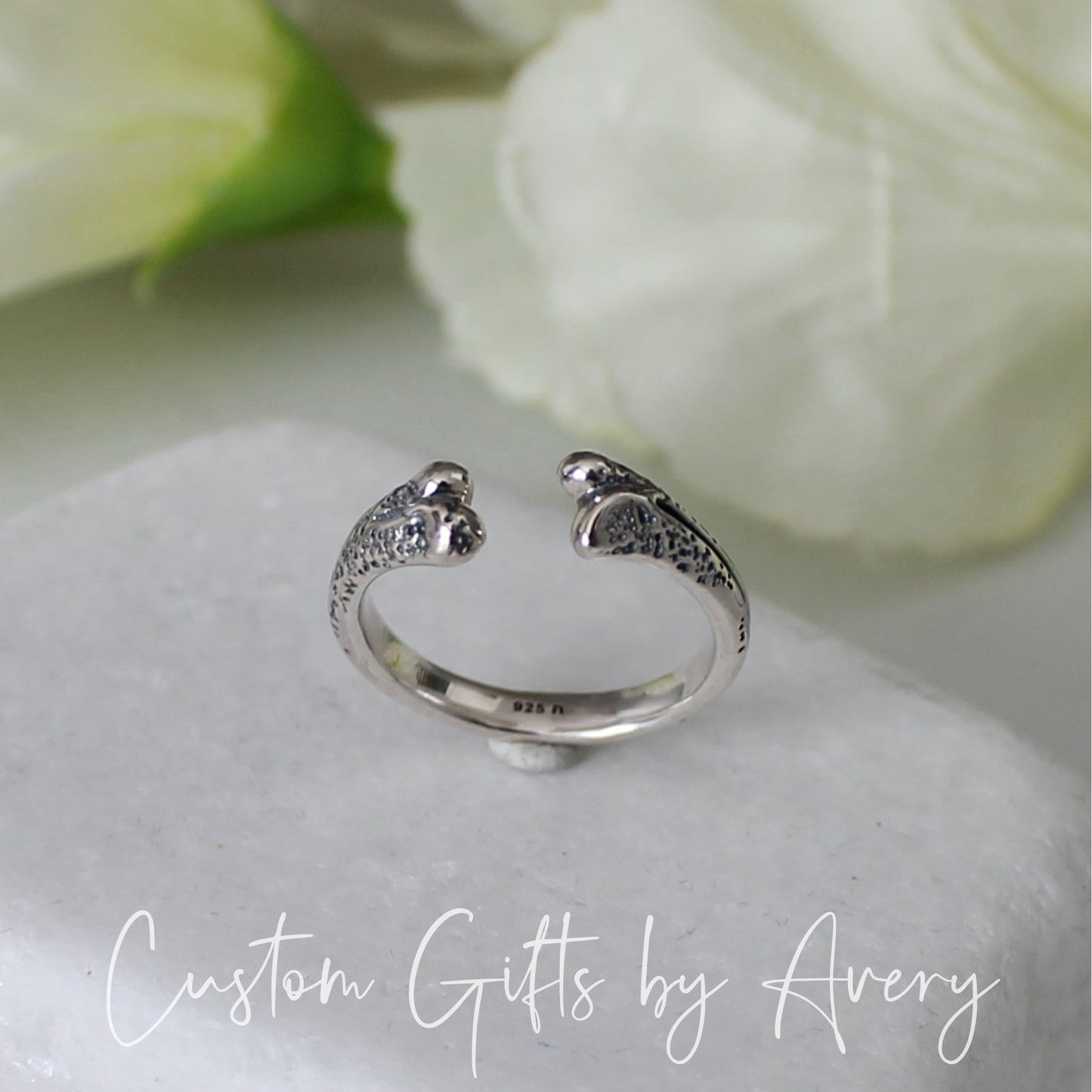 Sterling Silver Wrap Around Bone Ring ~ Adjustable