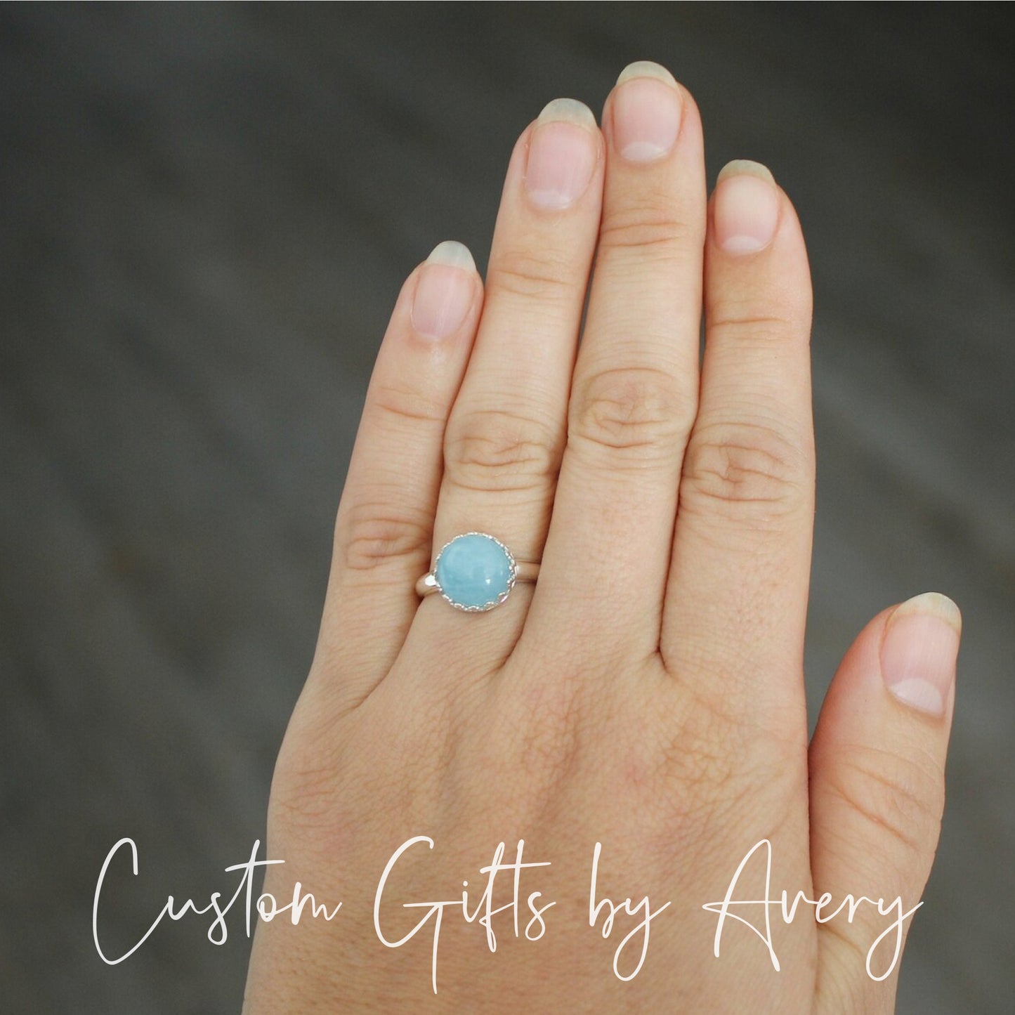 Sterling Silver & Natural Aquamarine Ring