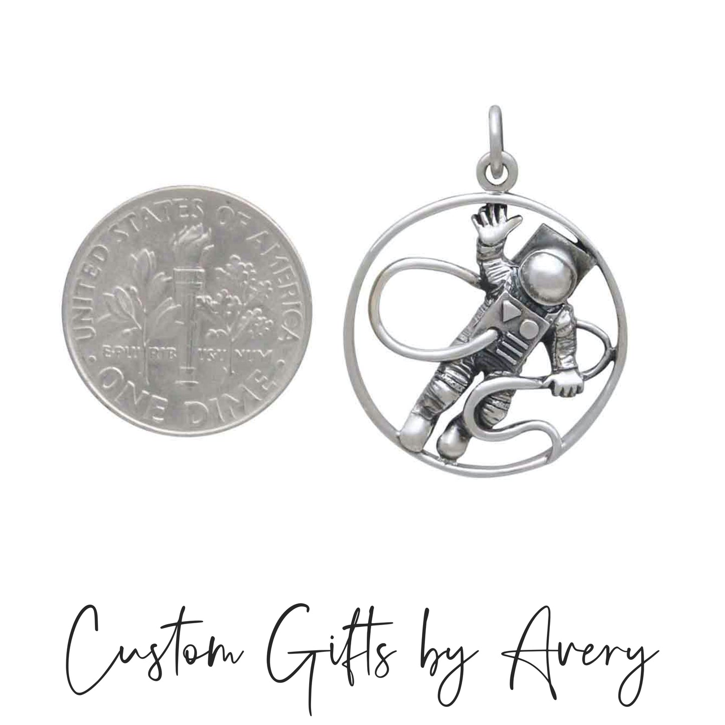 Sterling Silver Space Astronaut Necklace