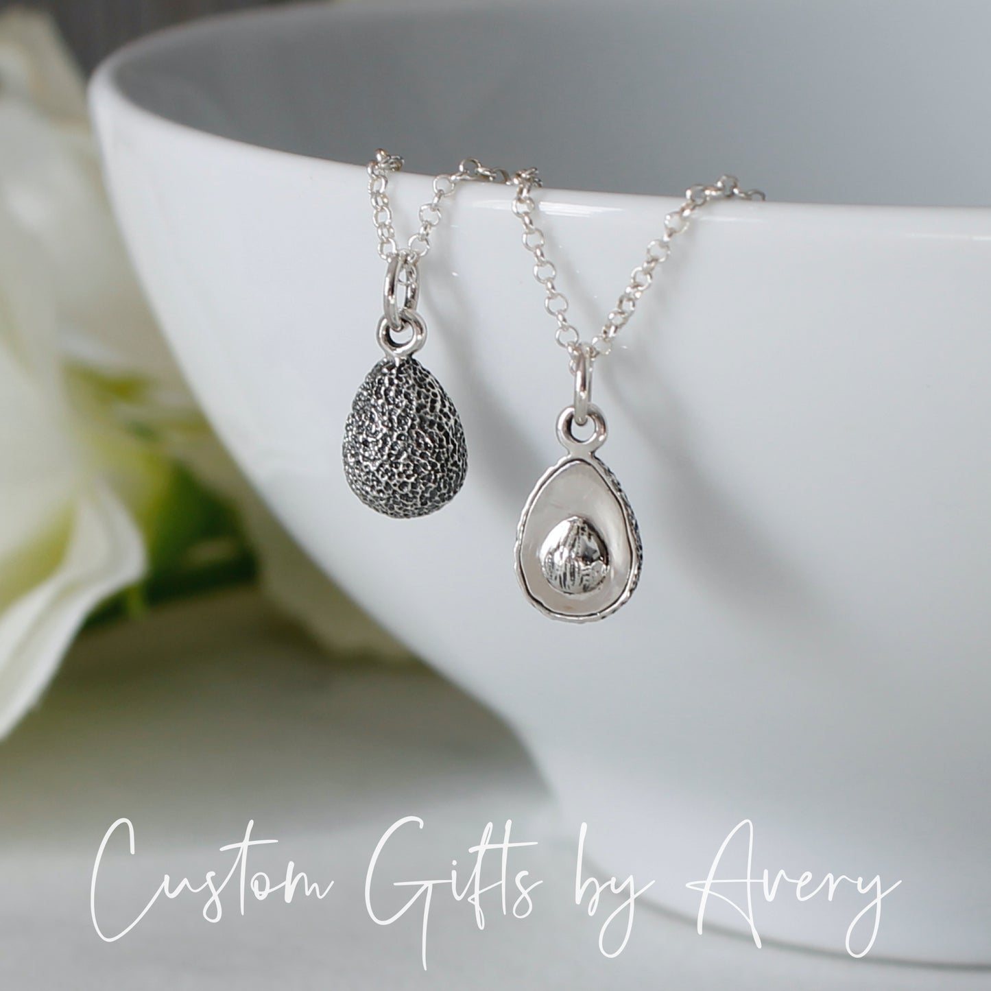 Sterling Silver Avocado Necklace