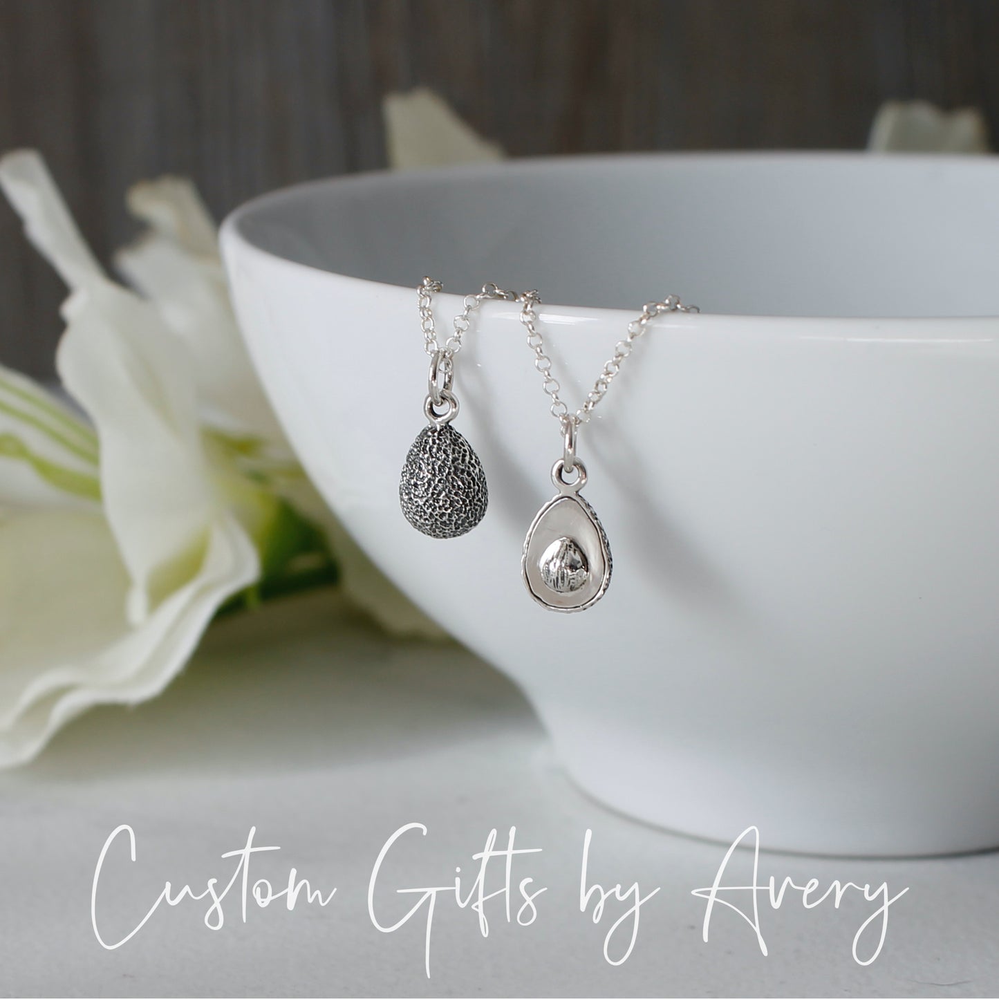 Sterling Silver Avocado Necklace