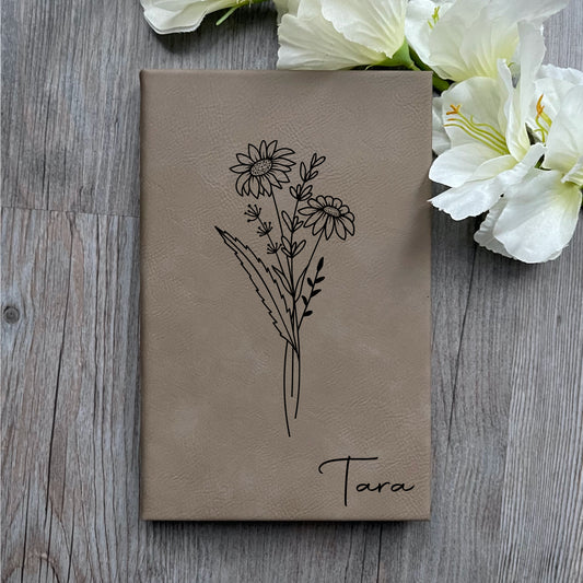 Personalized Birth Flower Notebook Journal