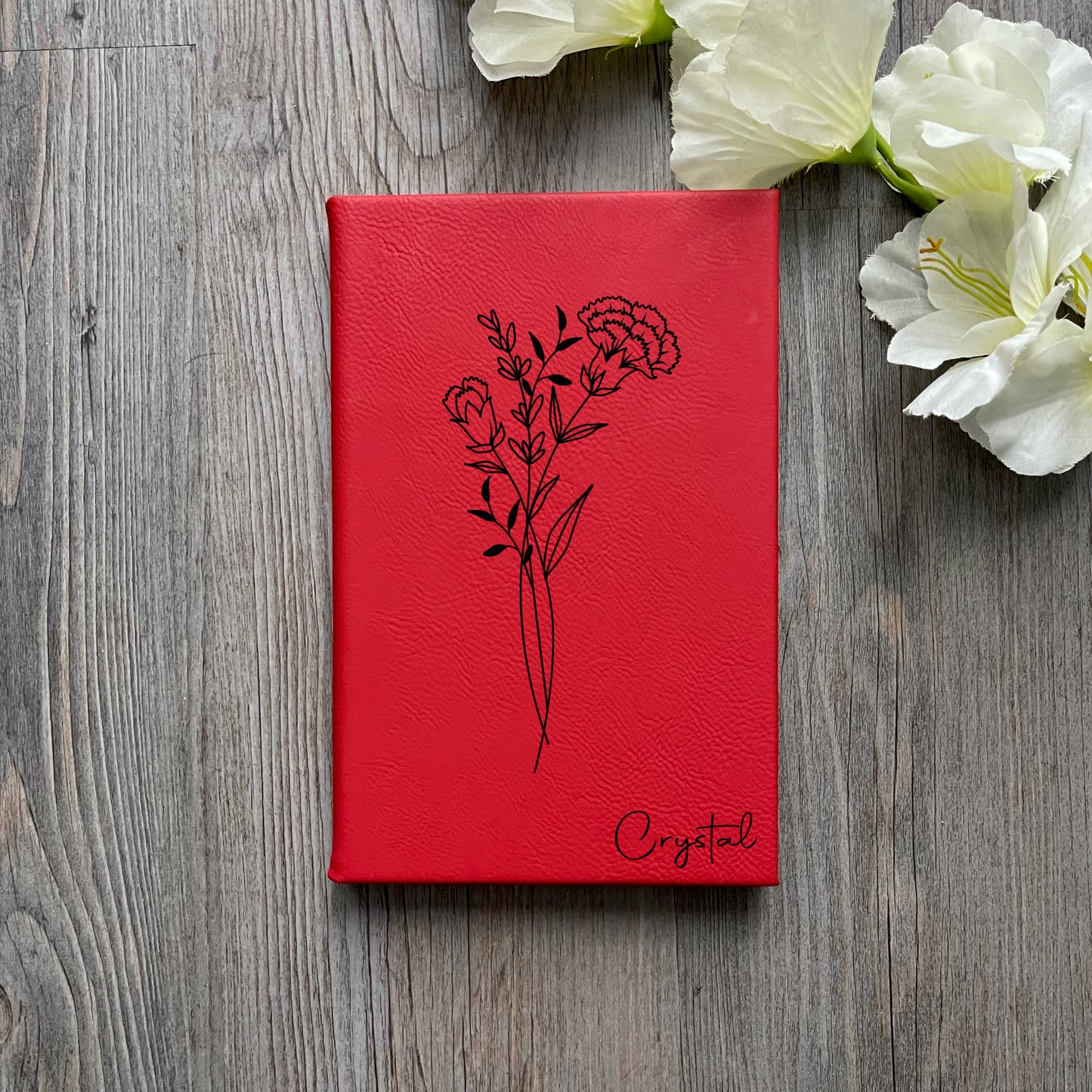 Personalized Birth Flower Notebook Journal