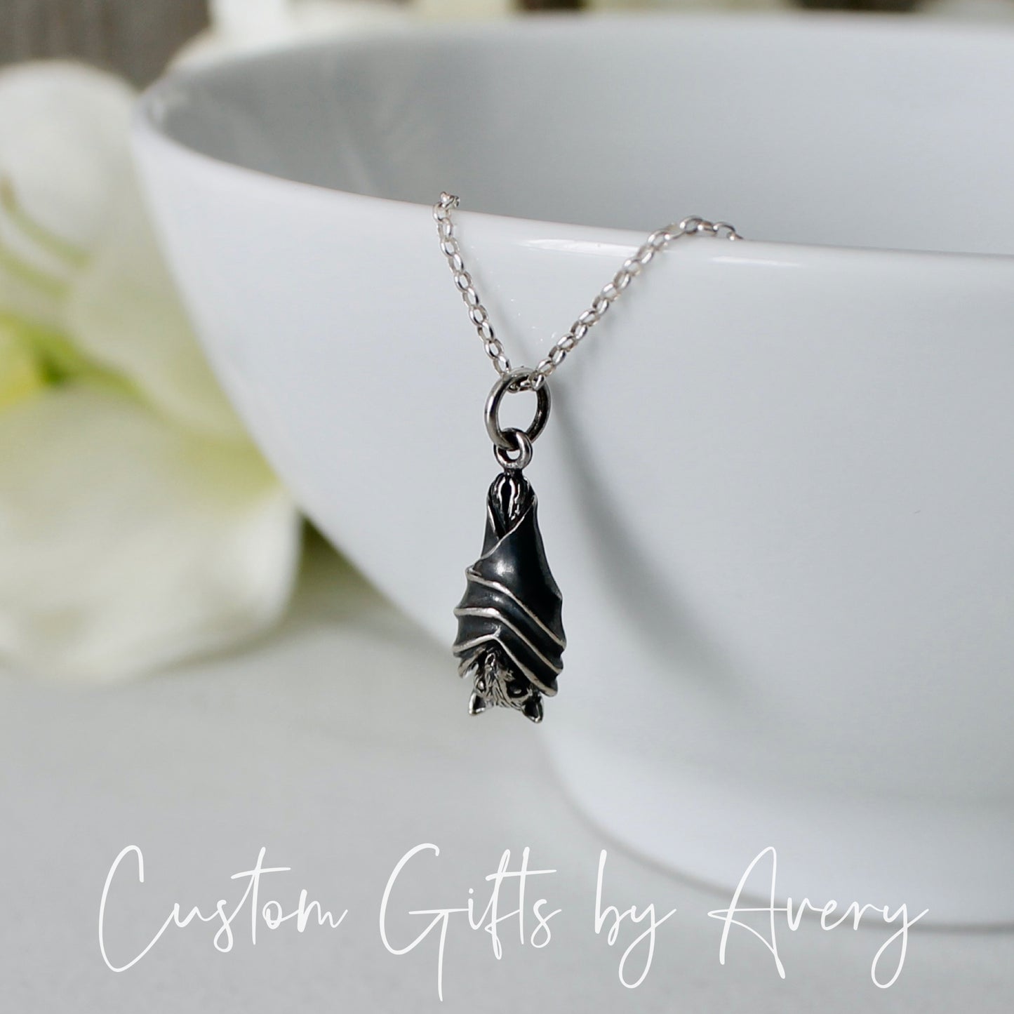 Sterling Silver Bat Necklace