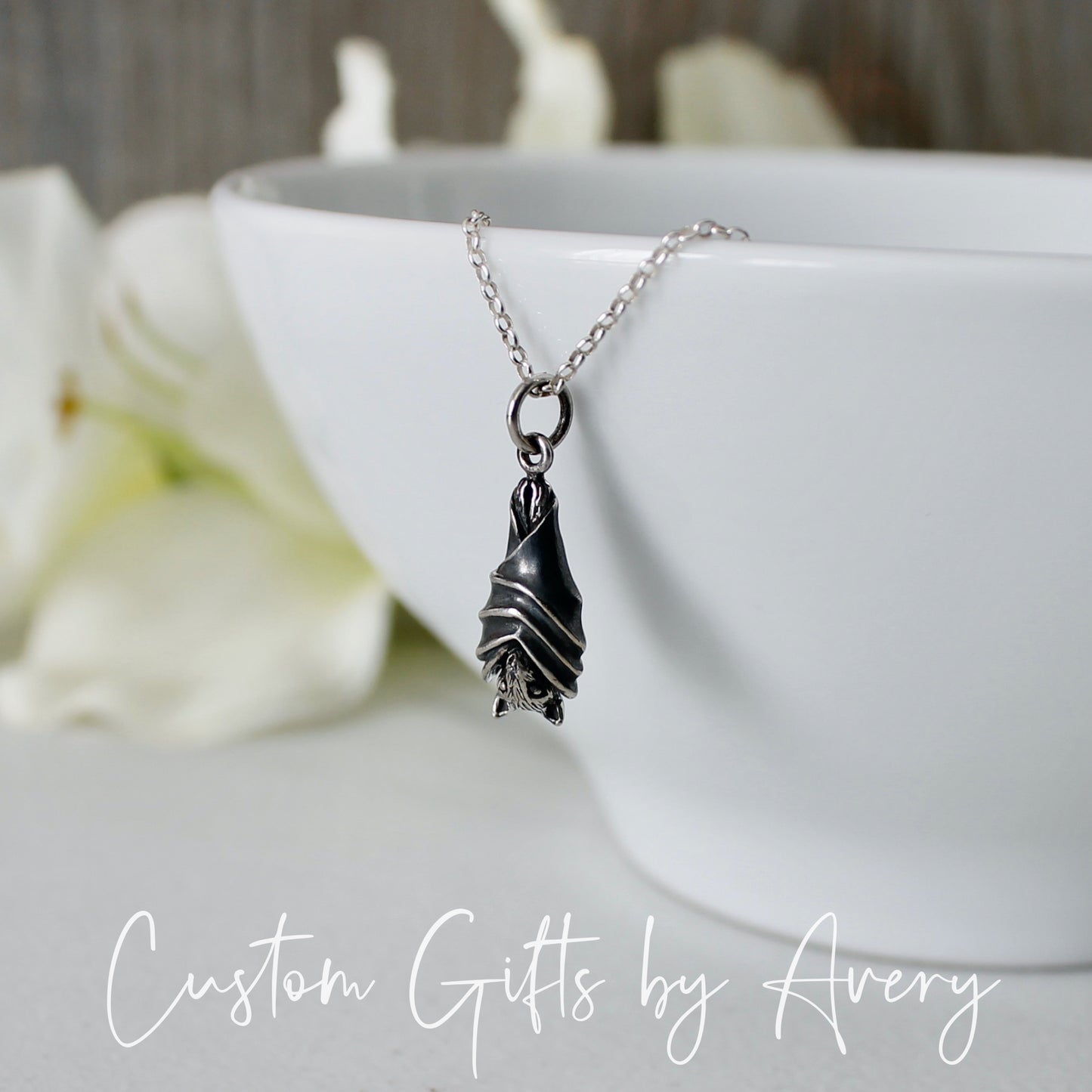 Sterling Silver Bat Necklace