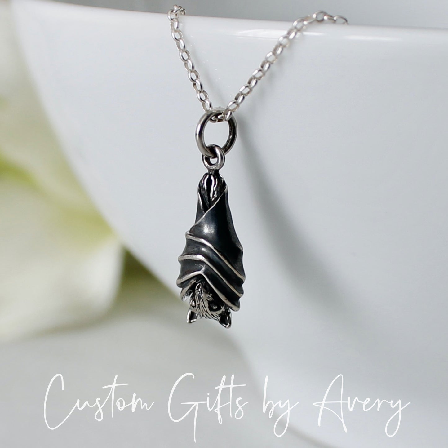 Sterling Silver Bat Necklace