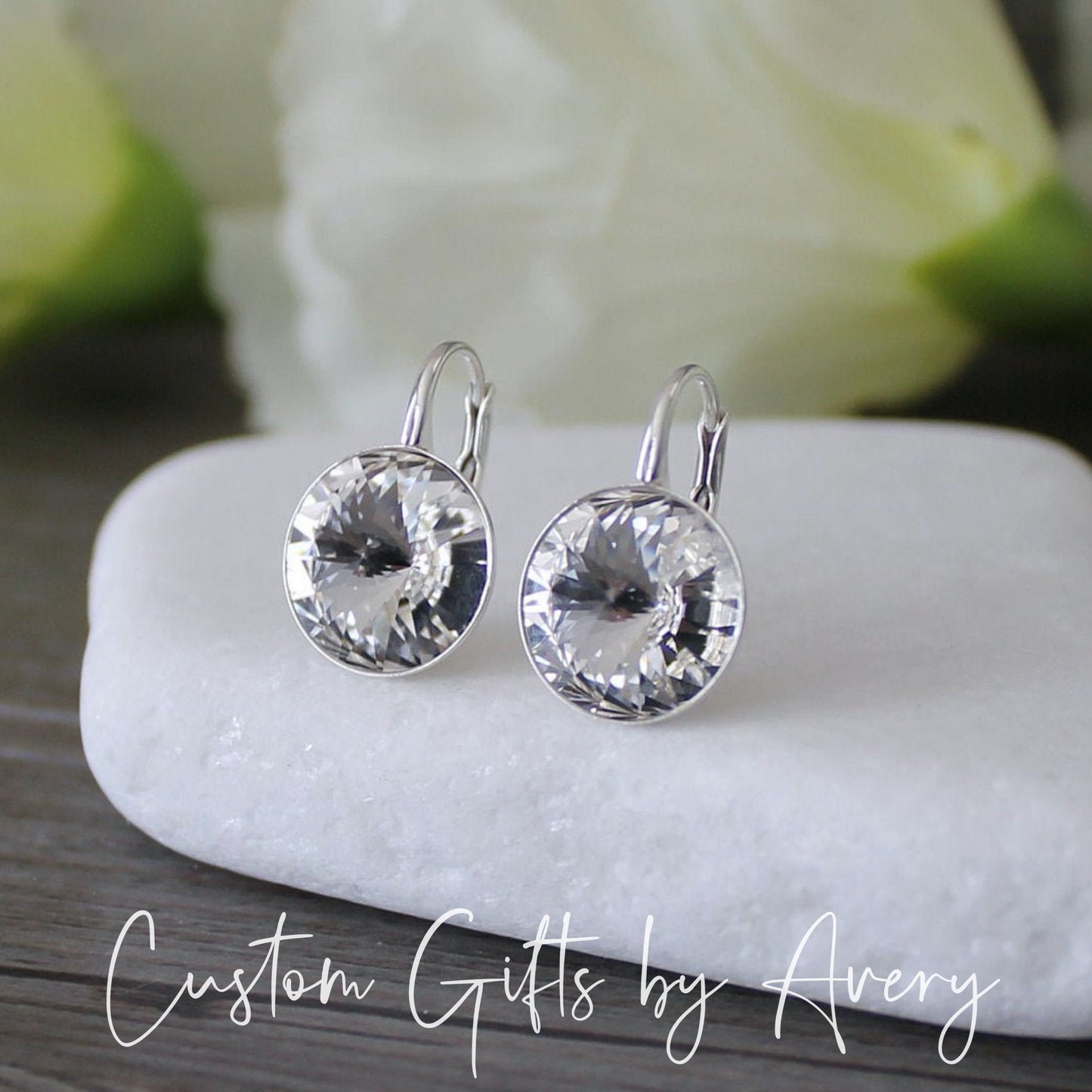 Bella Inspired Austrian Crystal Earrings ~ Crystal Clear