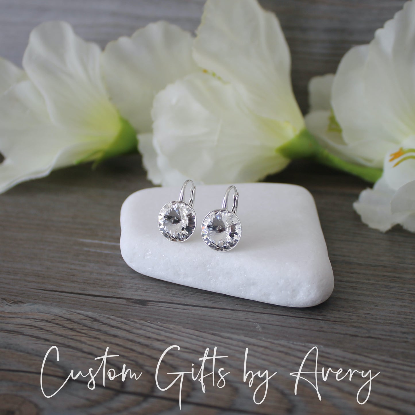 Bella Inspired Austrian Crystal Earrings ~ Crystal Clear