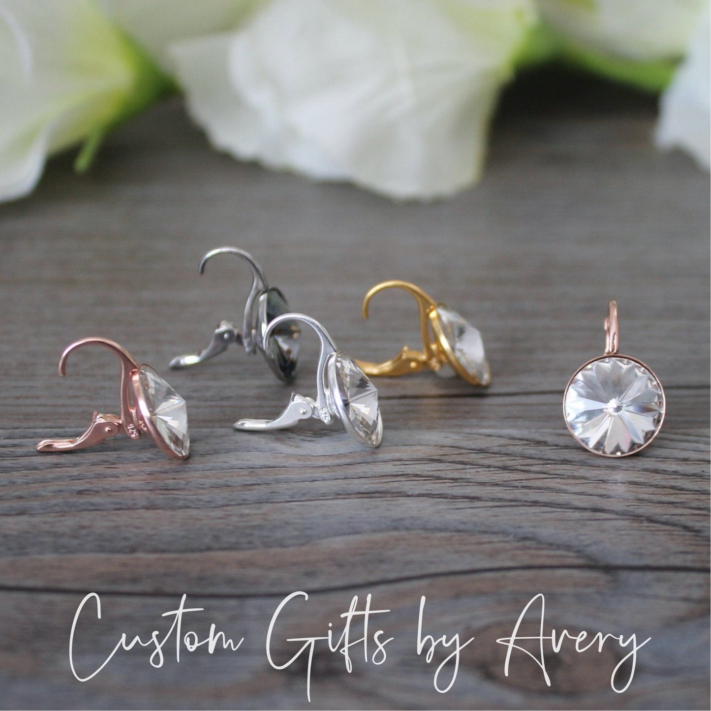 Bella Inspired Austrian Crystal Earrings ~ Crystal Clear