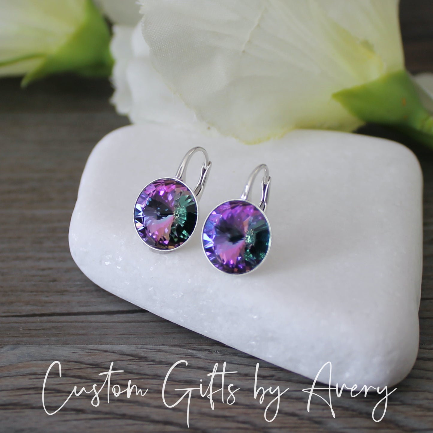 Bella Inspired Austrian Crystal Earrings ~ Vitrail Light