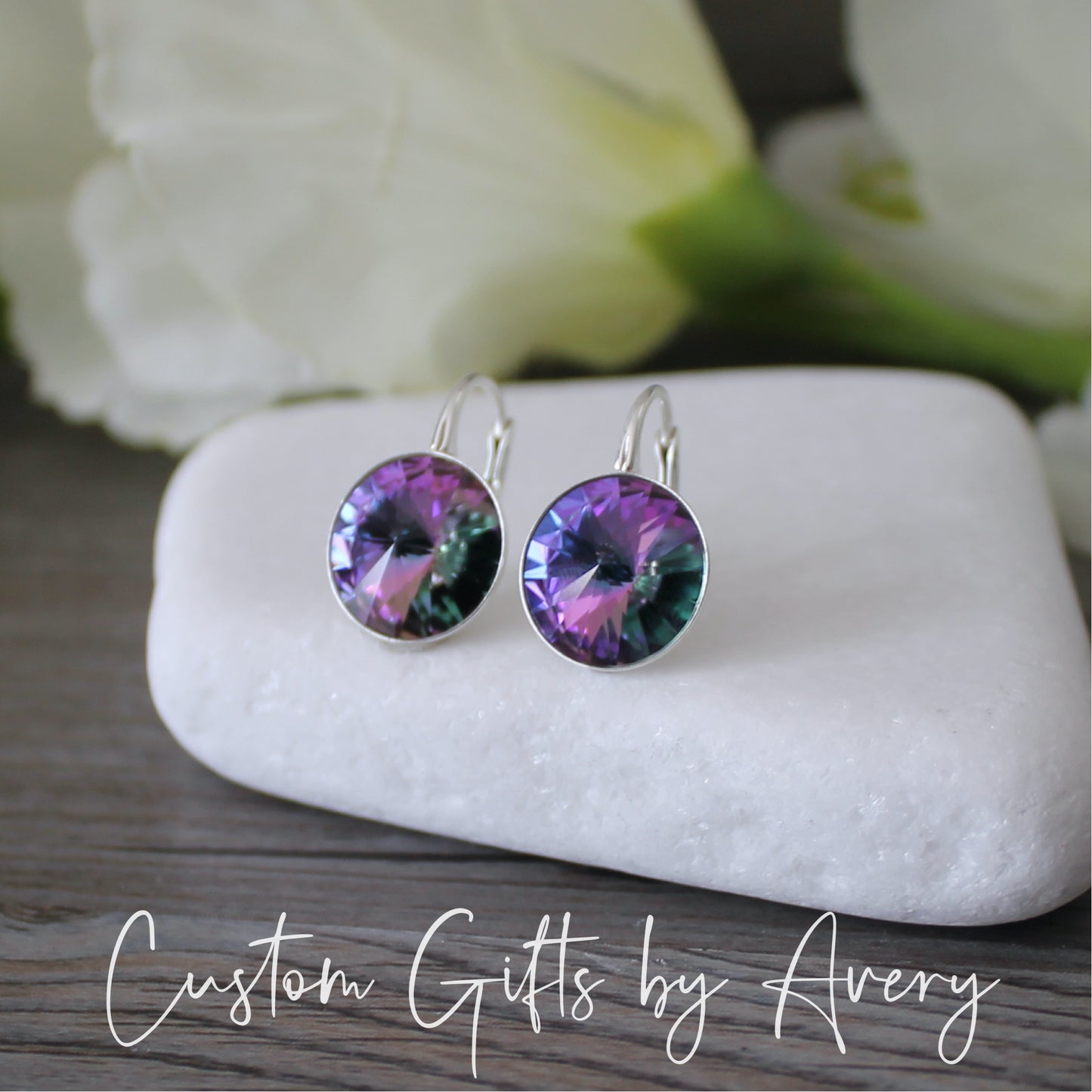 Bella Inspired Austrian Crystal Earrings ~ Vitrail Light