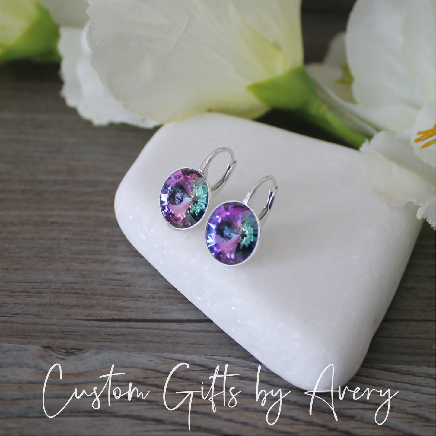 Bella Inspired Austrian Crystal Earrings ~ Vitrail Light