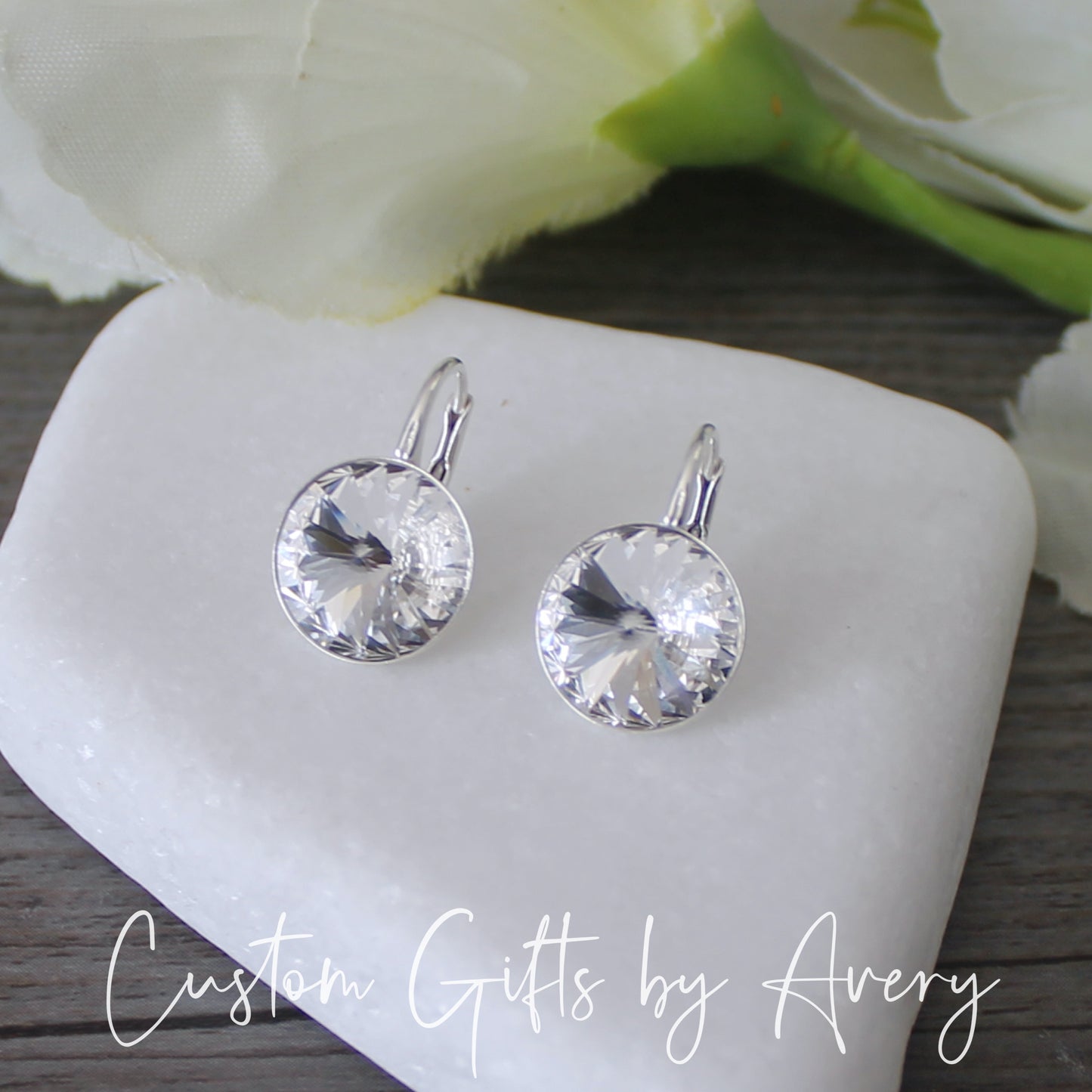 Bella Inspired Austrian Crystal Earrings ~ Crystal Clear