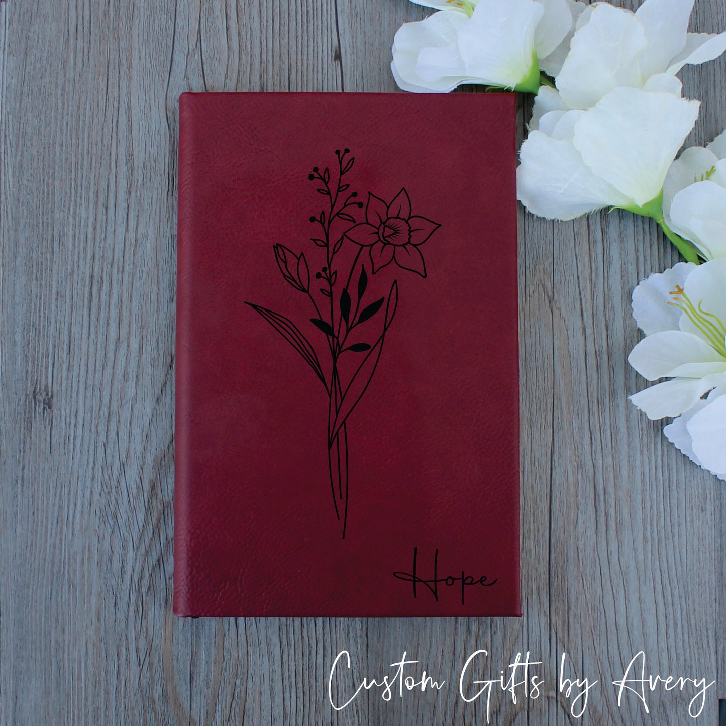 Personalized Birth Flower Notebook Journal