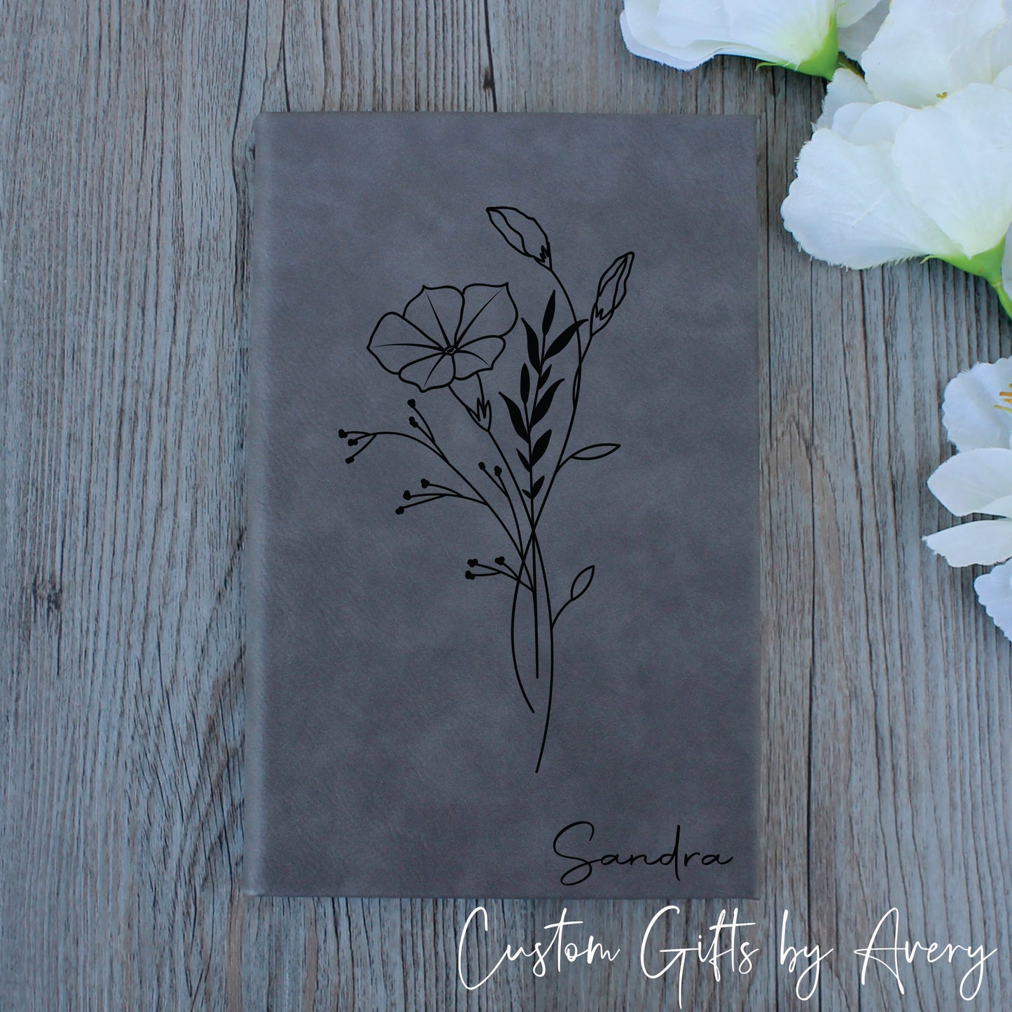 Personalized Birth Flower Notebook Journal