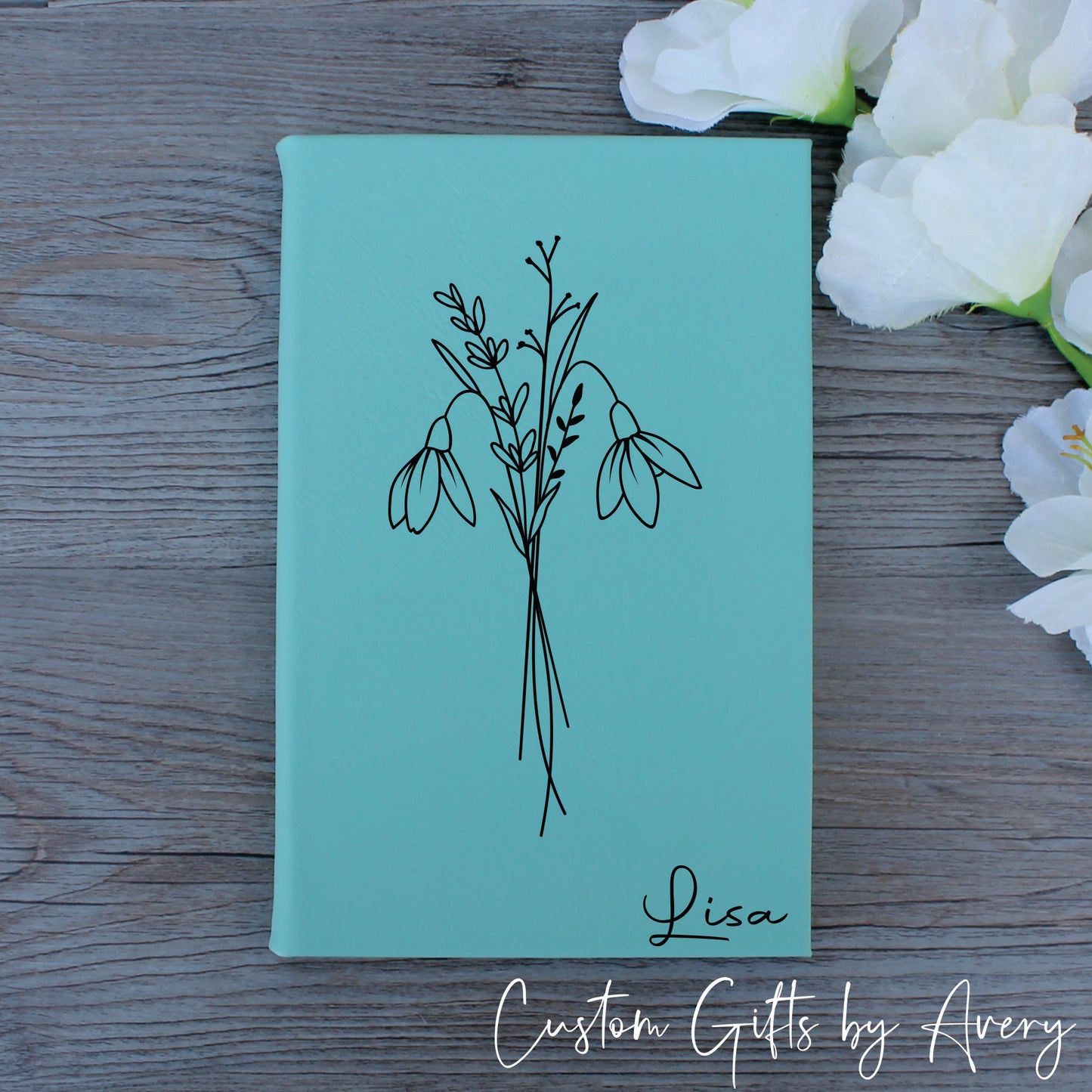 Personalized Birth Flower Notebook Journal