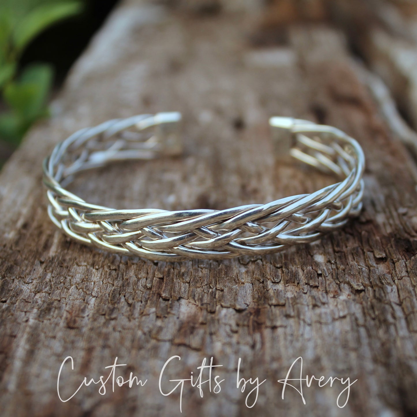 Adjustable Sterling Silver Braided Cuff Bracelet