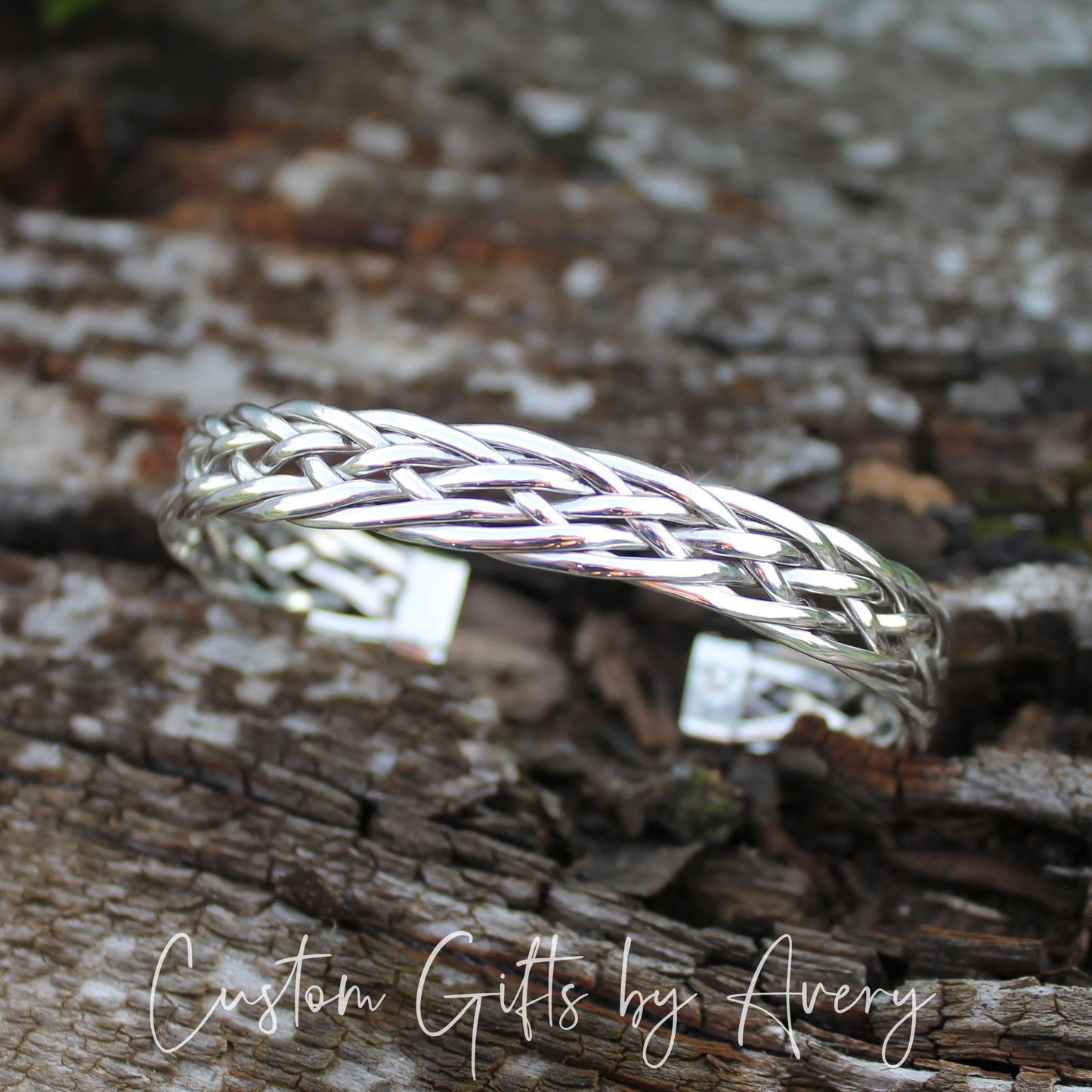 Adjustable Sterling Silver Braided Cuff Bracelet