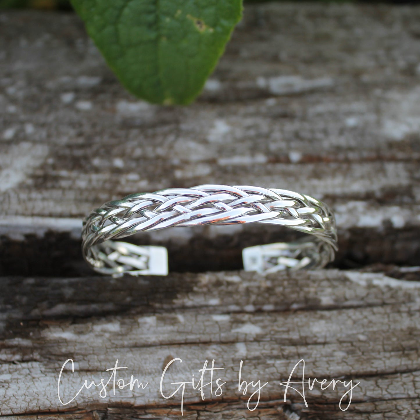 Adjustable Sterling Silver Braided Cuff Bracelet