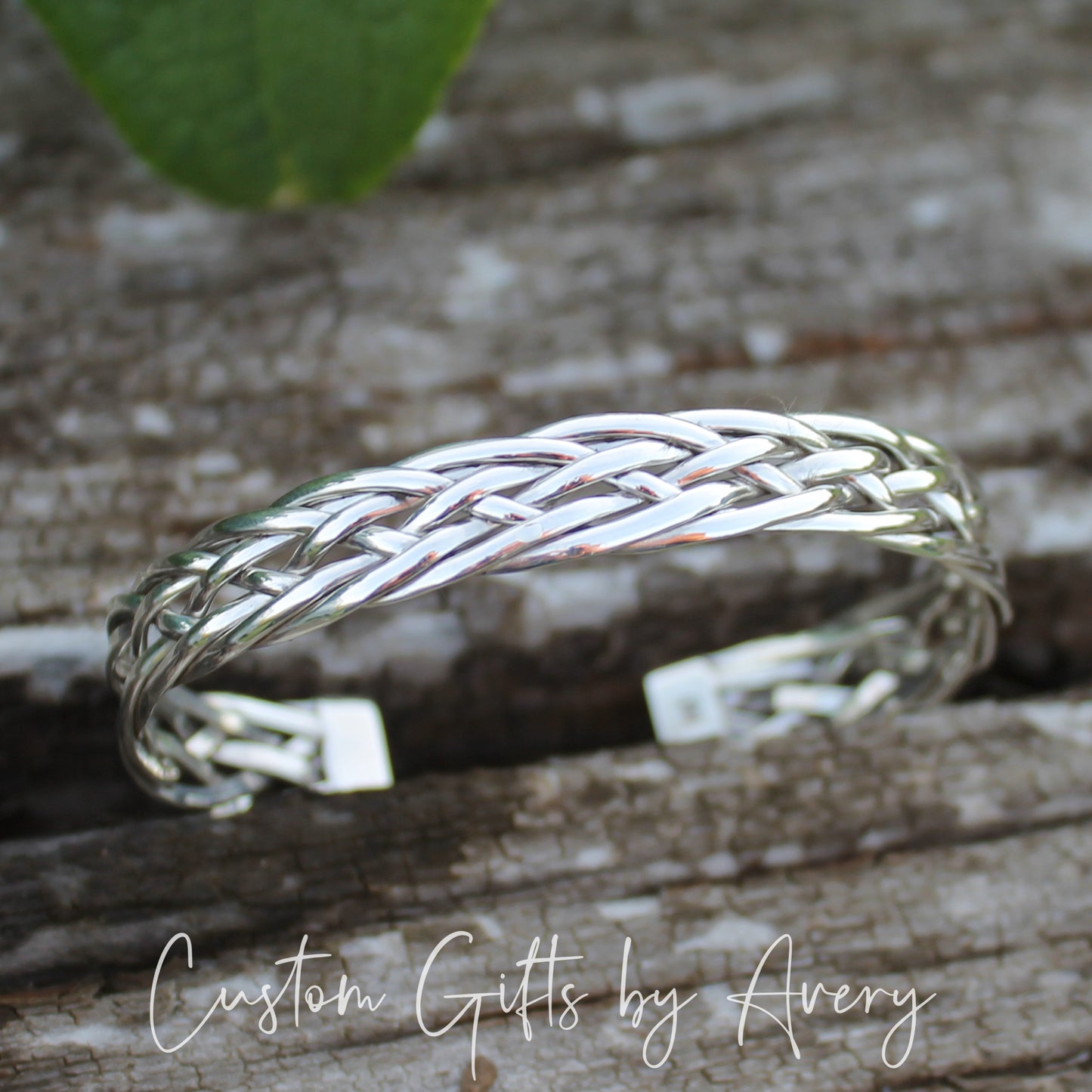 Adjustable Sterling Silver Braided Cuff Bracelet