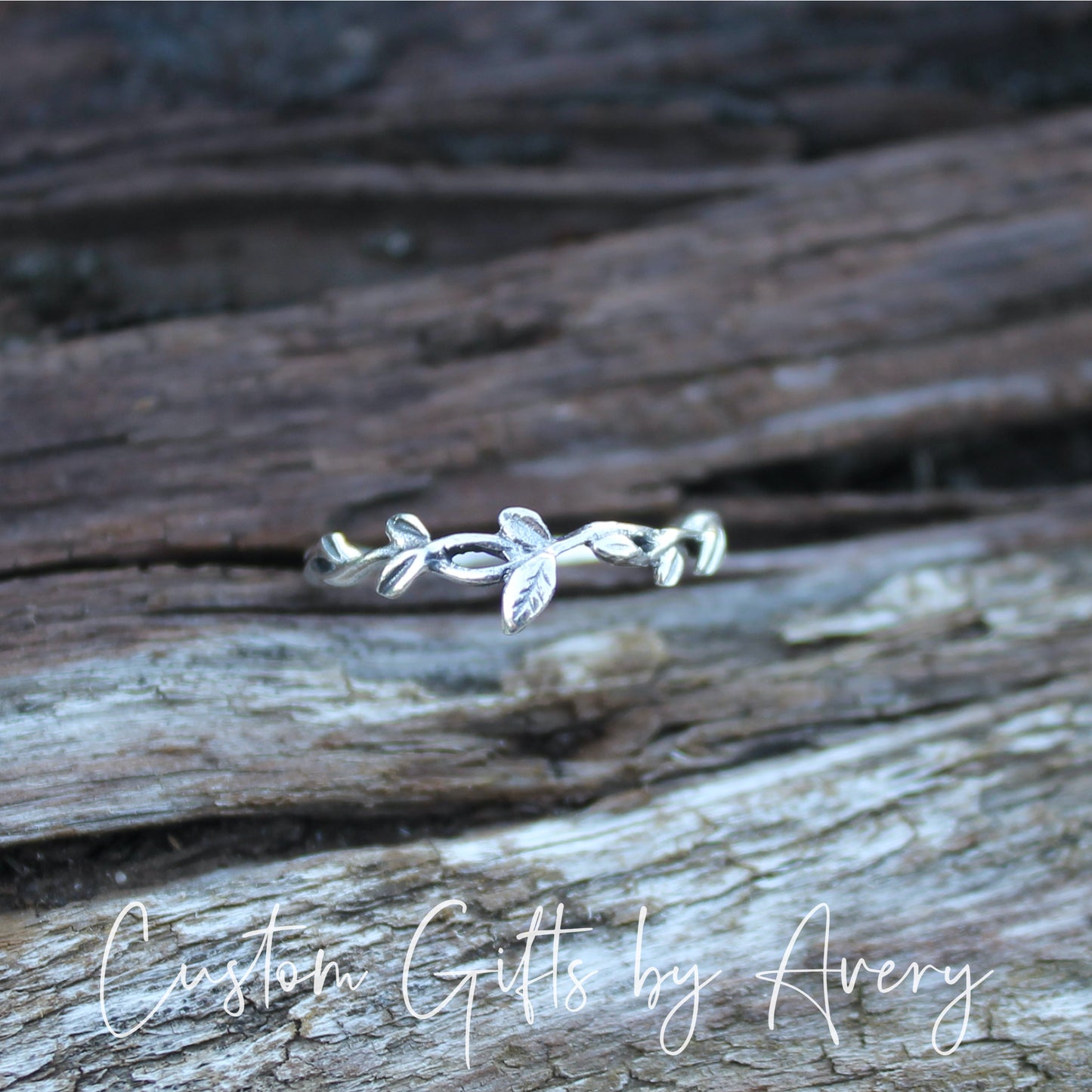 Sterling Silver Twisted Branch & Leaf Ring