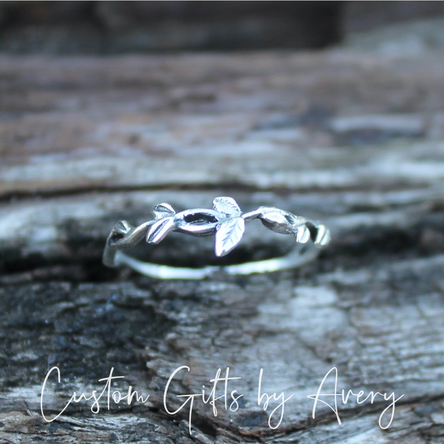 Sterling Silver Twisted Branch & Leaf Ring