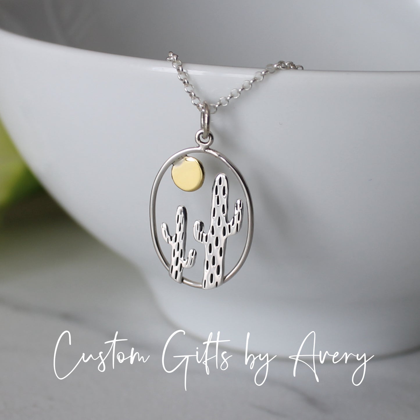 Sterling Silver Cactus Necklace