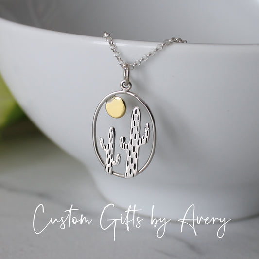 Sterling Silver Cactus Necklace