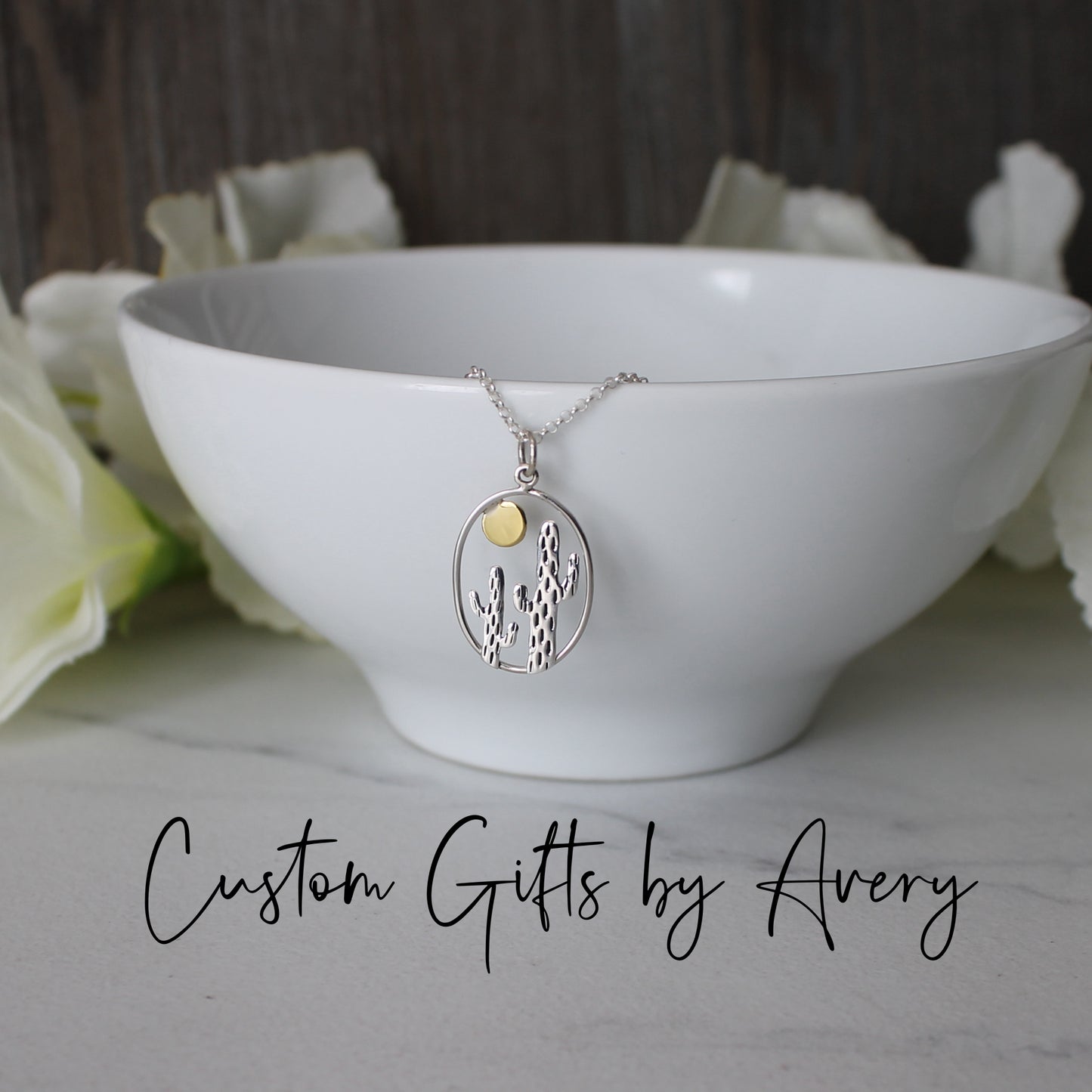 Sterling Silver Cactus Necklace