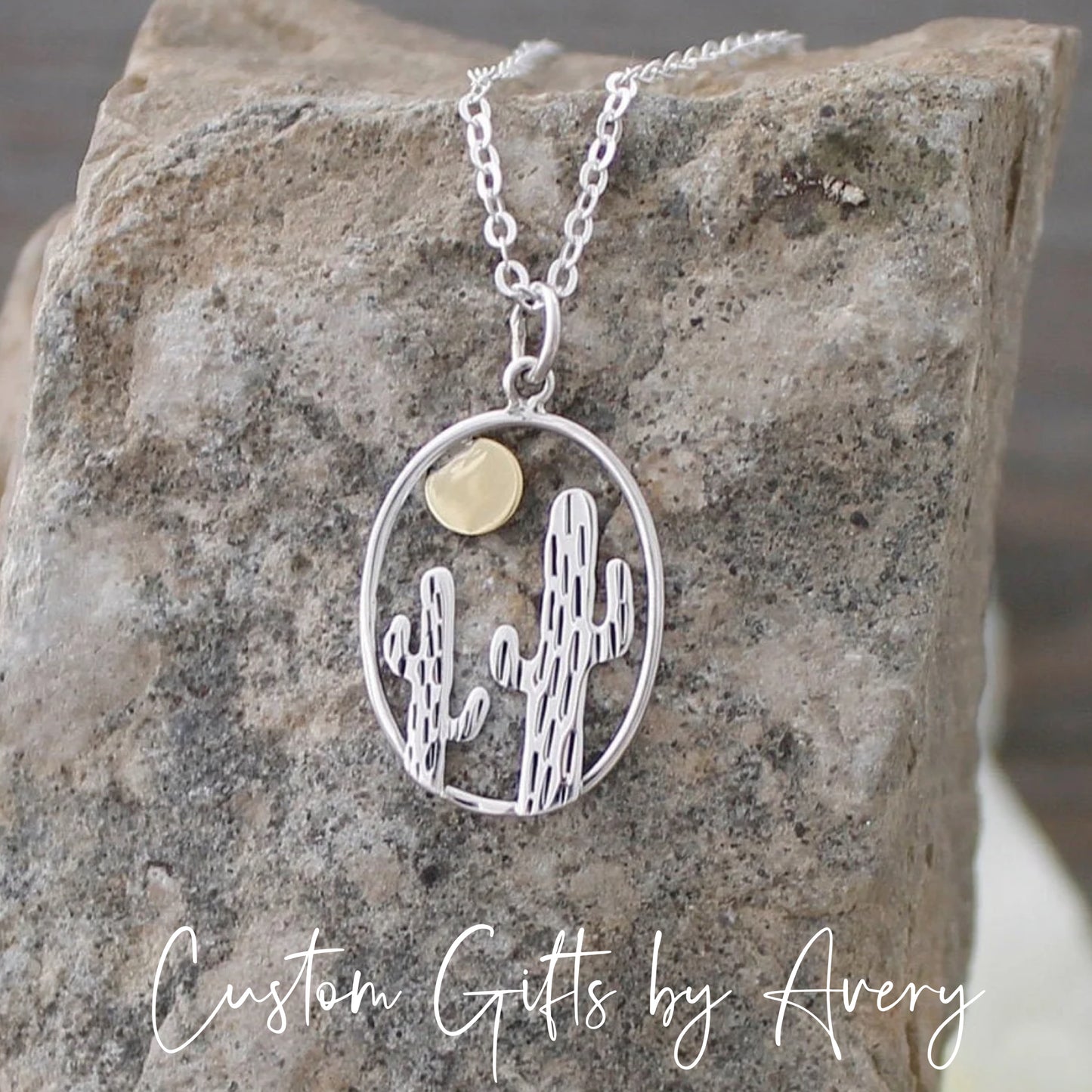 Sterling Silver Cactus Necklace