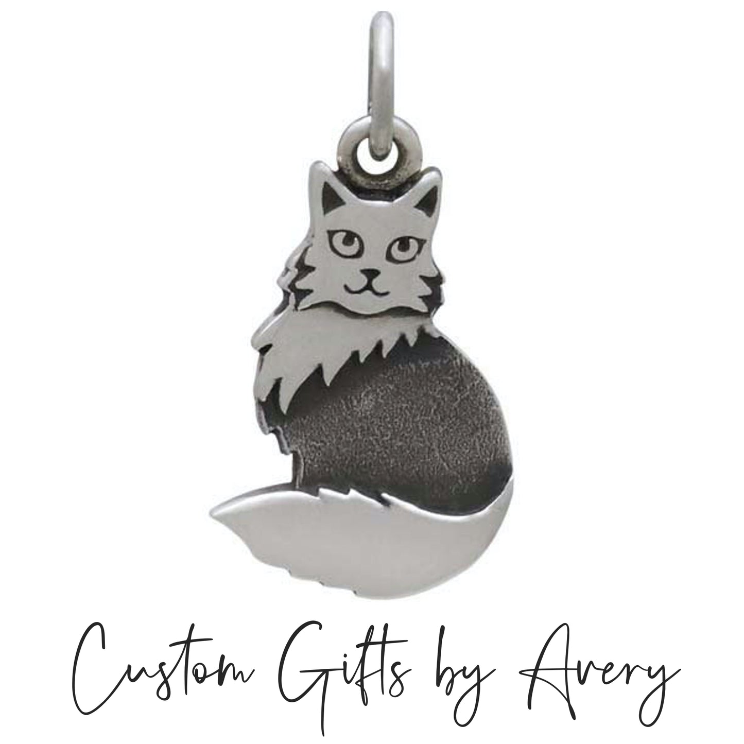 Sterling Silver Fluffy Cat Necklace