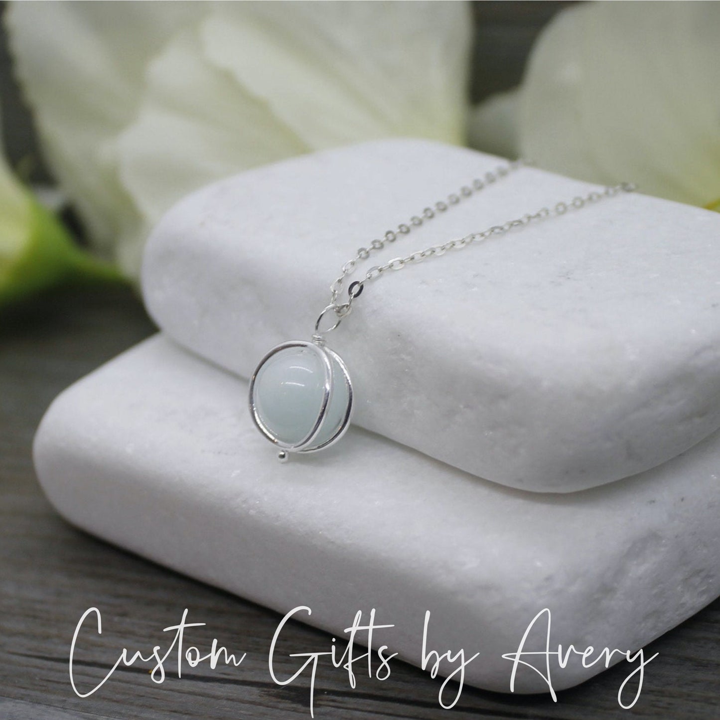 Raw Celestite Gemstone Necklace