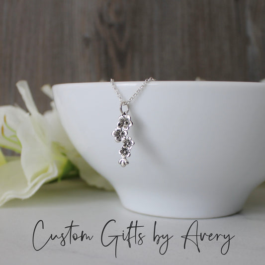 Sterling Silver Cherry Blossom Necklace