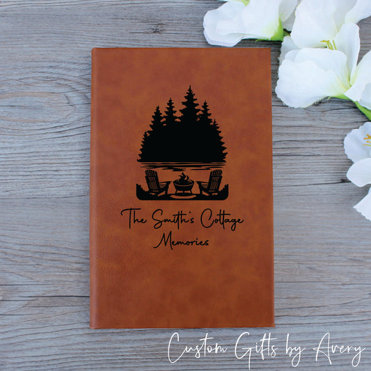 Personalized Cottage Memory Journal ~ Adirondack Chairs