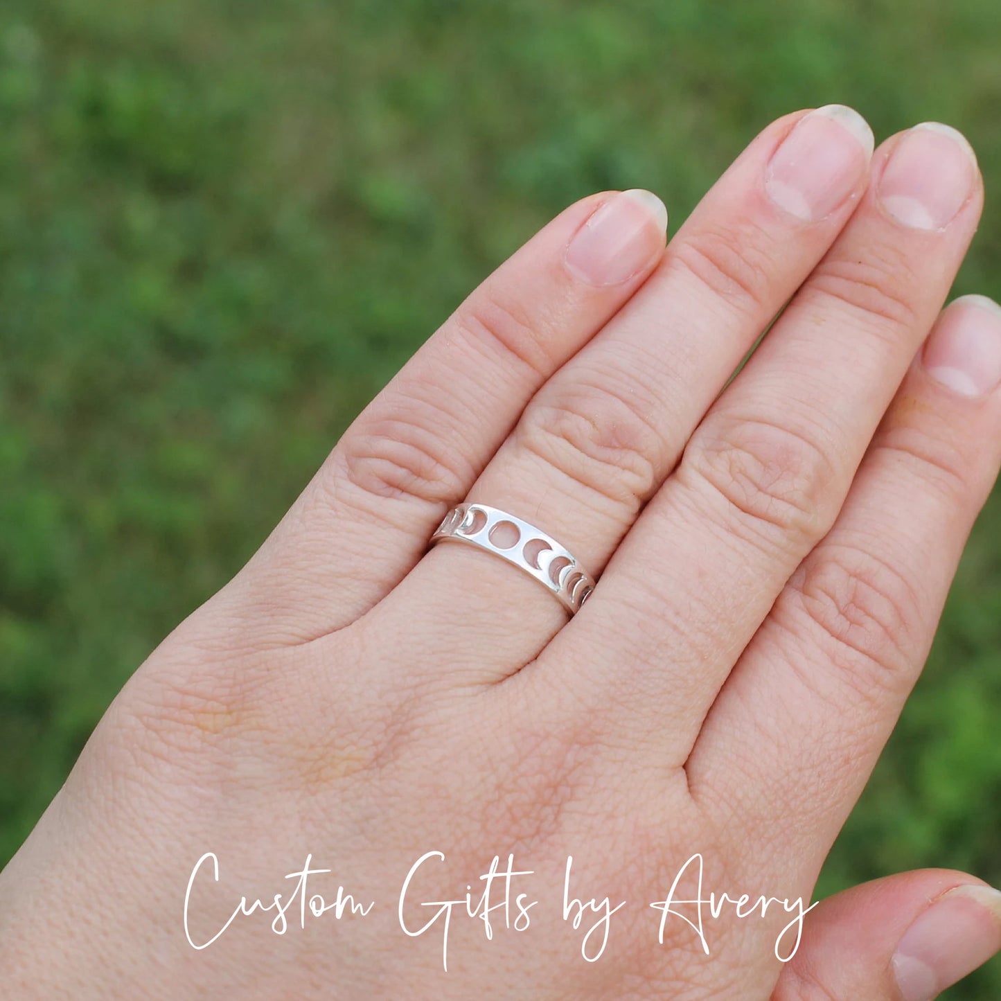 Sterling Silver Cut Out Moon Phases Ring