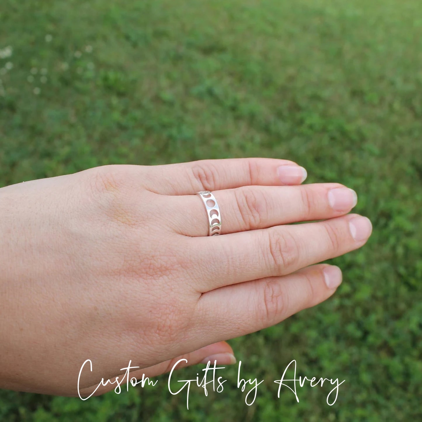 Sterling Silver Cut Out Moon Phases Ring