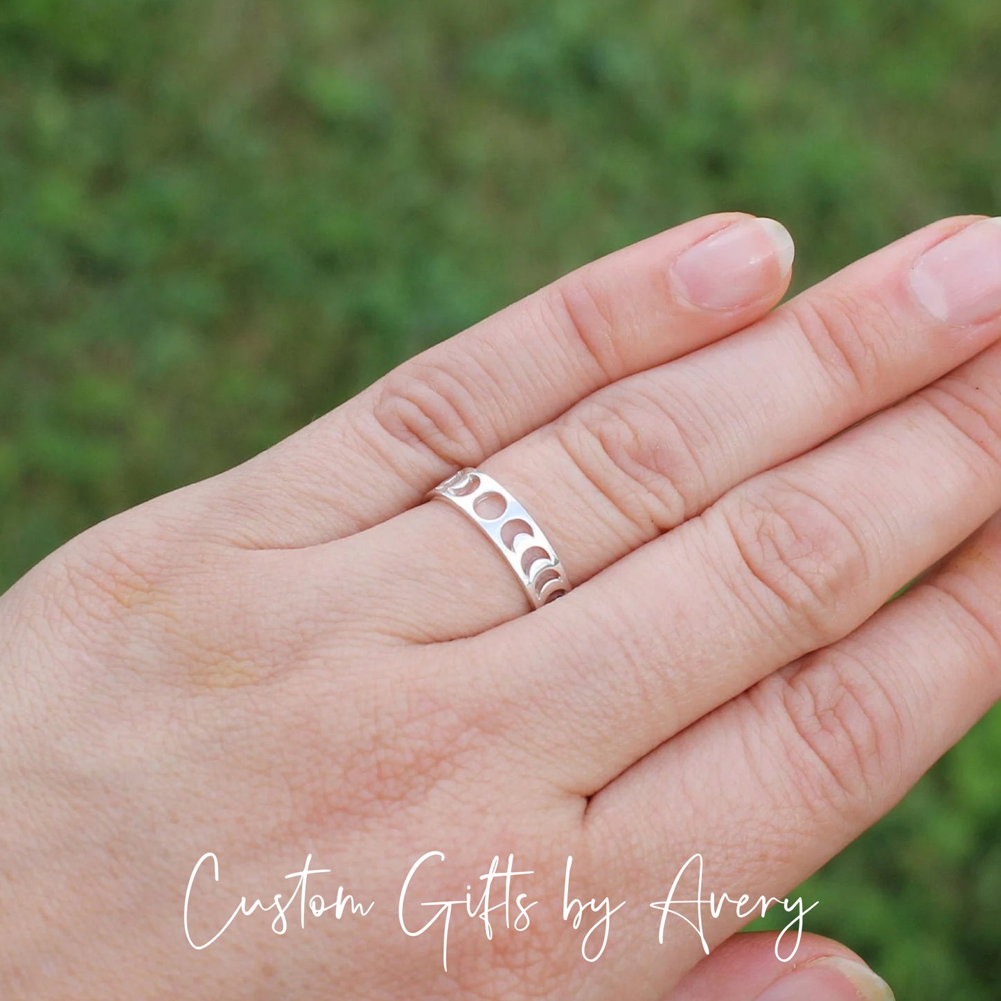 Sterling Silver Cut Out Moon Phases Ring