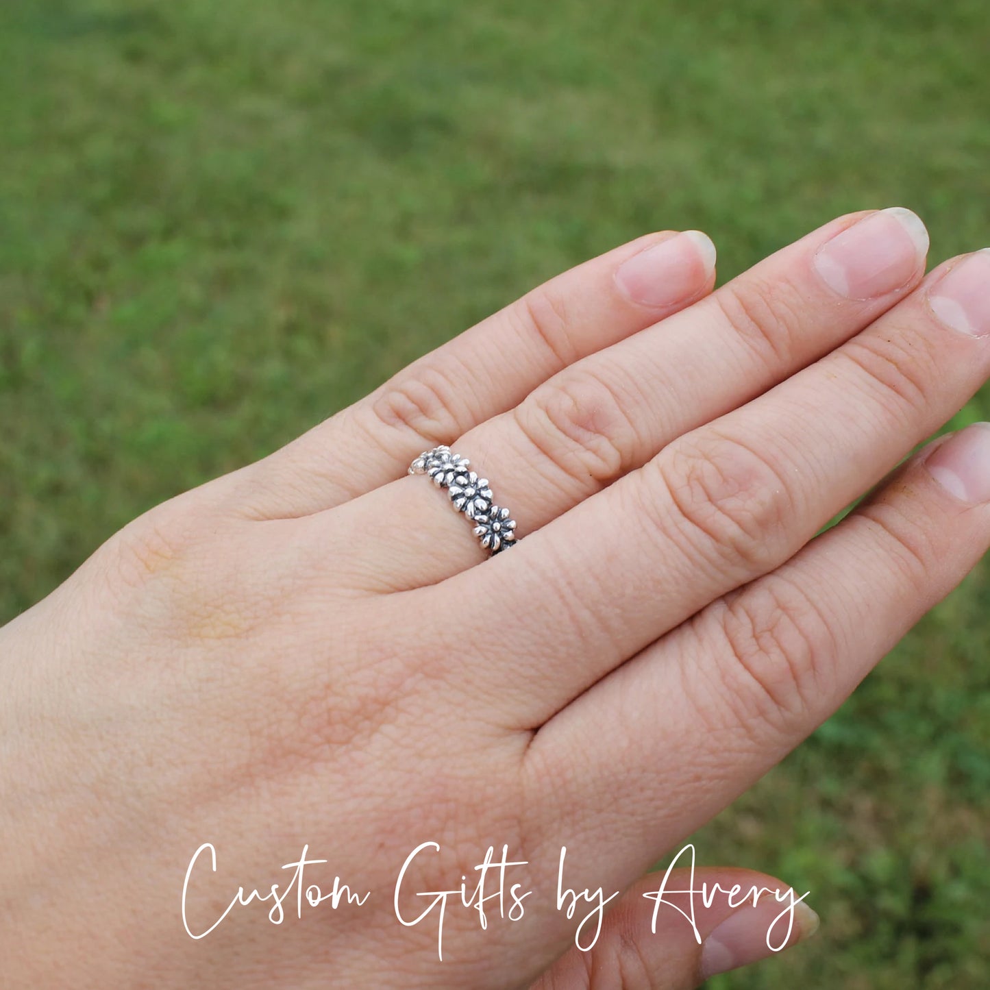 Sterling Silver Daisy Chain Ring