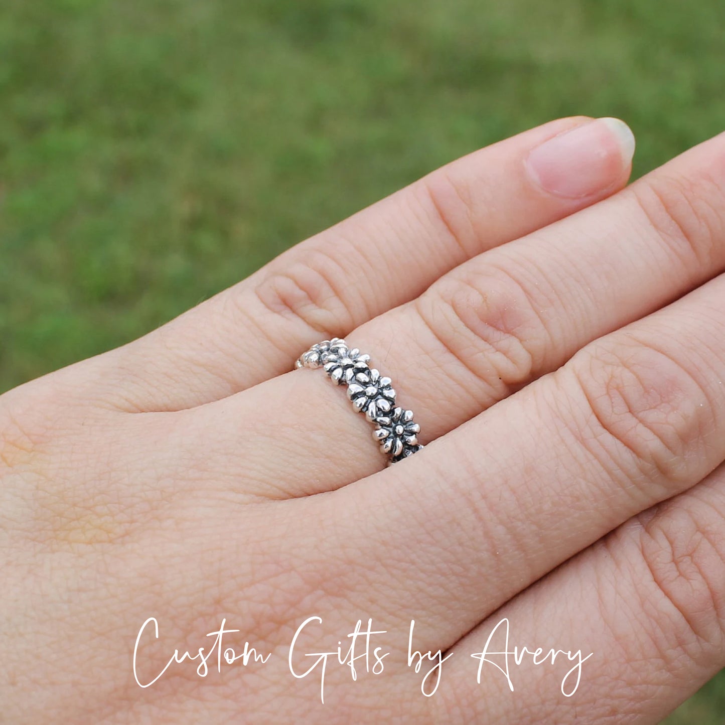 Sterling Silver Daisy Chain Ring