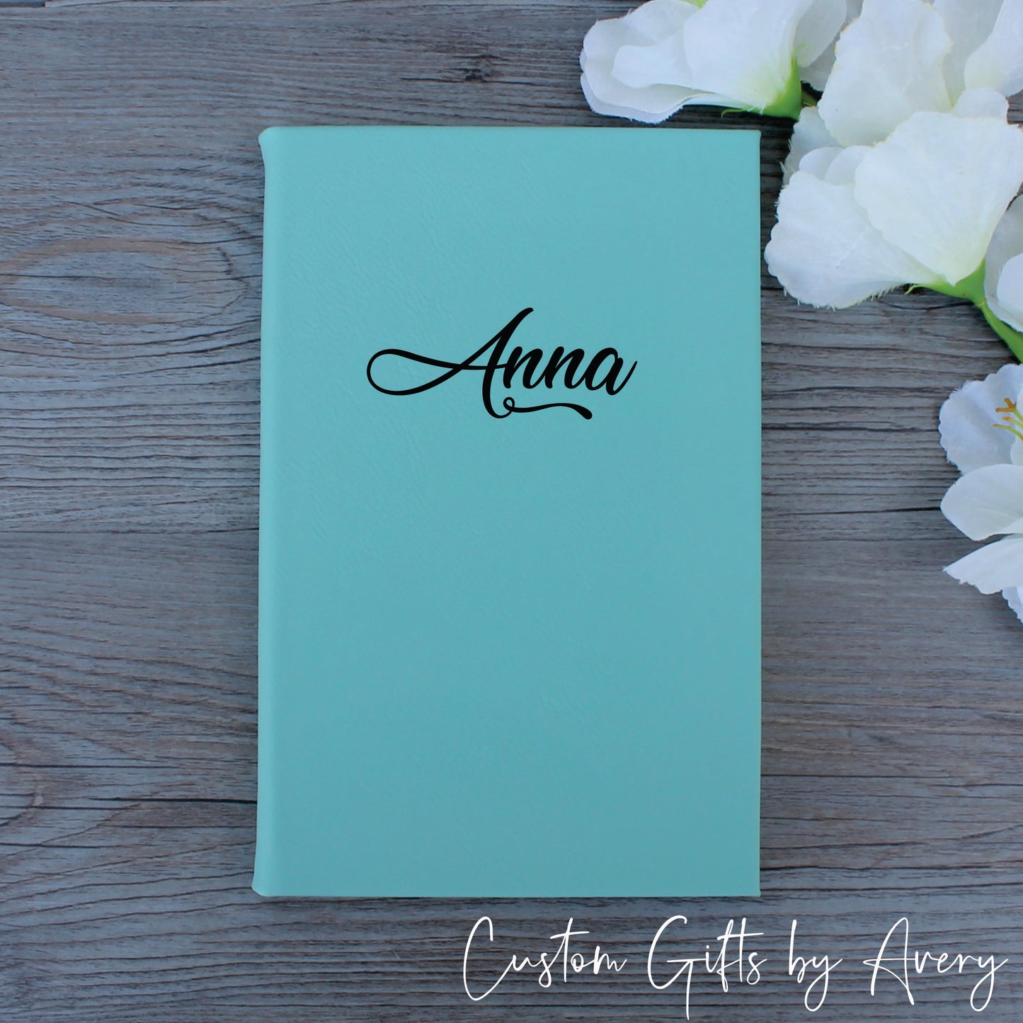 Personalized Notebook Journal ~Curly Scripted Font & Flourish