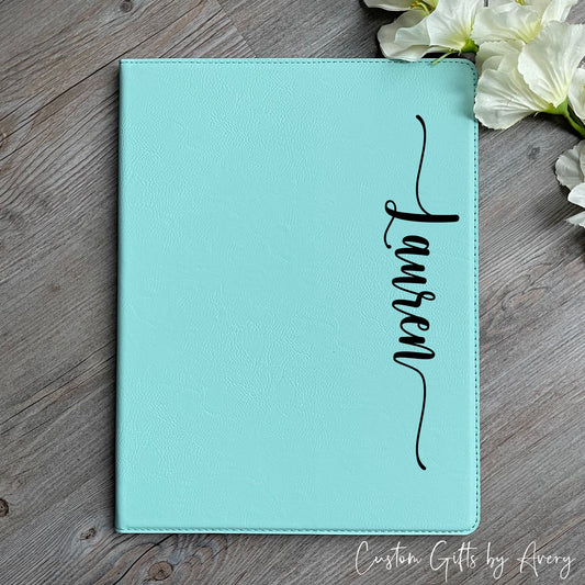 Personalized Leatherette Portfolio ~ Scripted Name